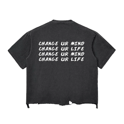 Washed Raw-Hem Box T